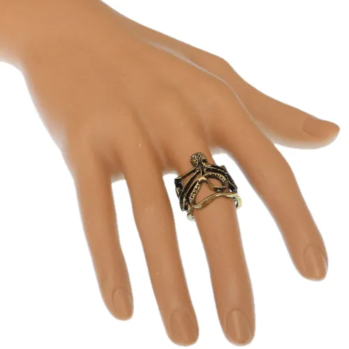 Gold Octopus Mini Statement Ring