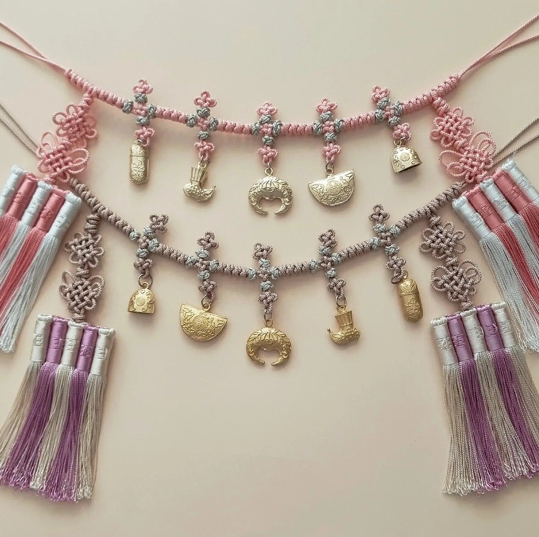 Gold Ornaments Lavender Tassel Belt