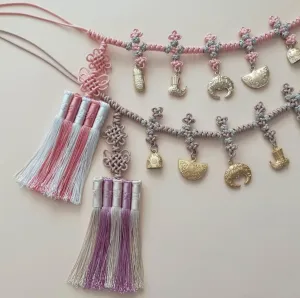 Gold Ornaments Lavender Tassel Belt