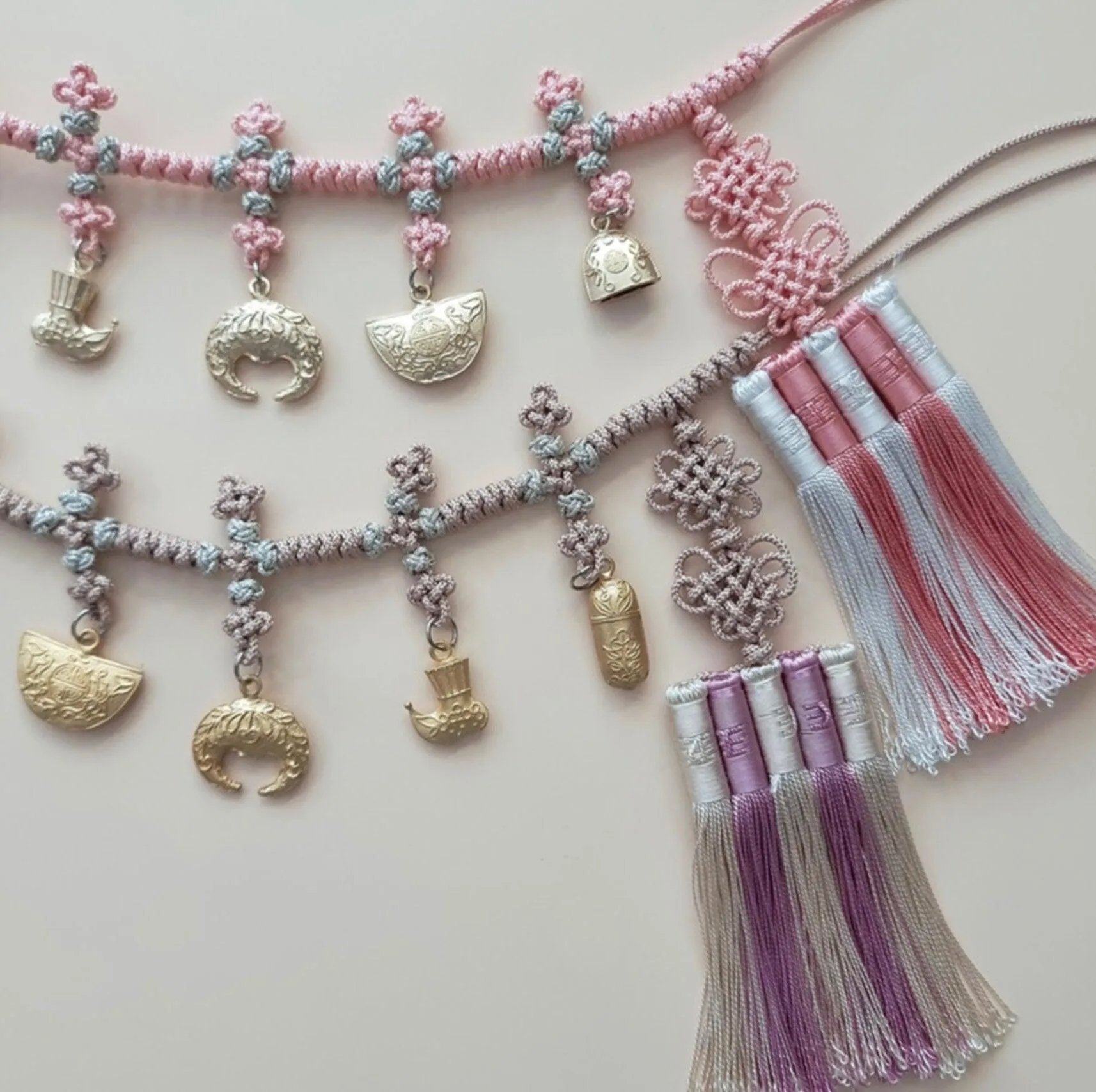 Gold Ornaments Lavender Tassel Belt