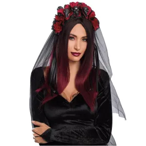 Gothic Flower and Skull Headpiece