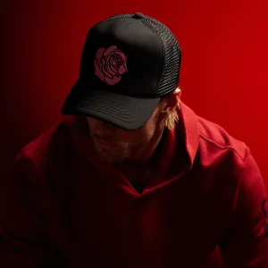 Grateful Dead Rose Embroidered Trucker Hat - Black