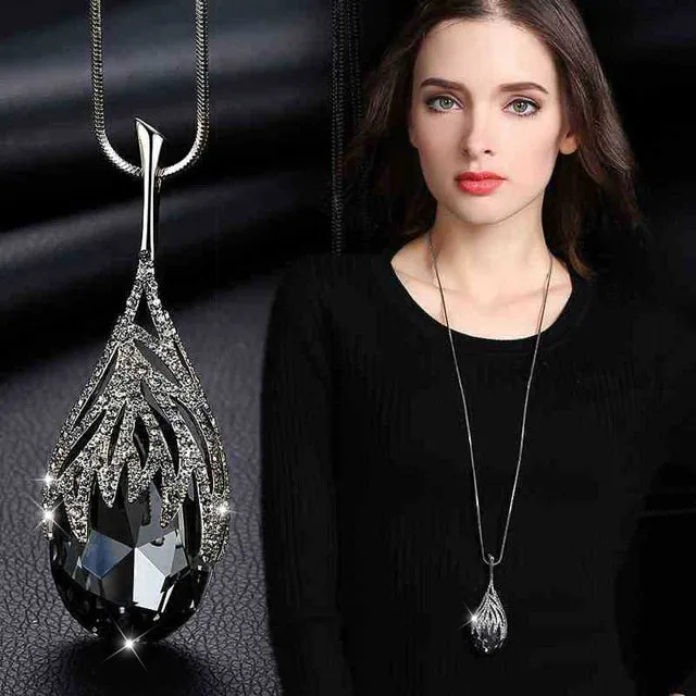 Gray Crystal Choker Collier Femme Statement Women Necklace & Pendant