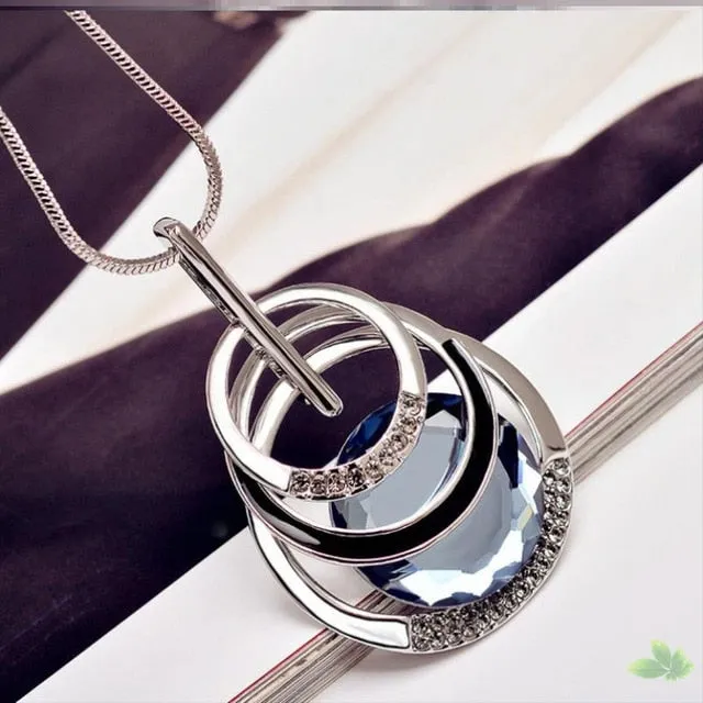 Gray Crystal Choker Collier Femme Statement Women Necklace & Pendant