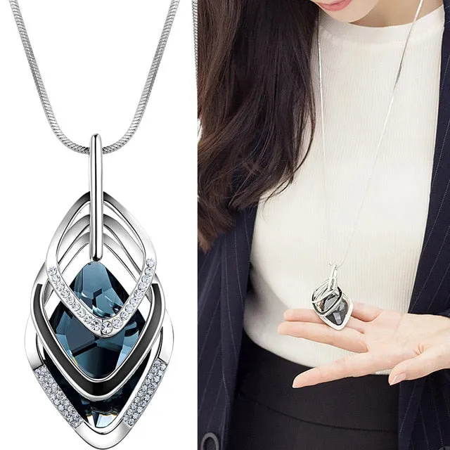 Gray Crystal Choker Collier Femme Statement Women Necklace & Pendant