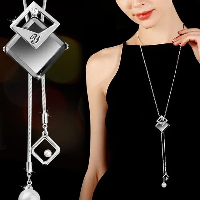 Gray Crystal Choker Collier Femme Statement Women Necklace & Pendant