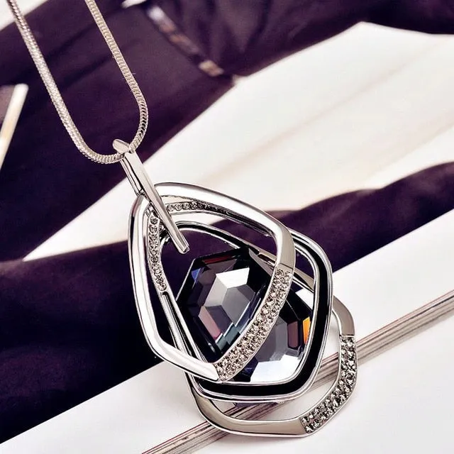 Gray Crystal Choker Collier Femme Statement Women Necklace & Pendant