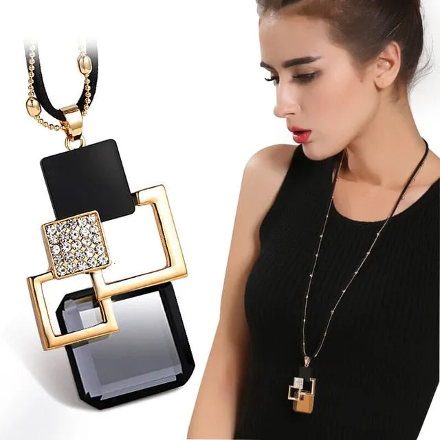 Gray Crystal Choker Collier Femme Statement Women Necklace & Pendant