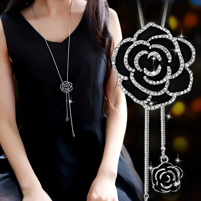Gray Crystal Choker Collier Femme Statement Women Necklace & Pendant
