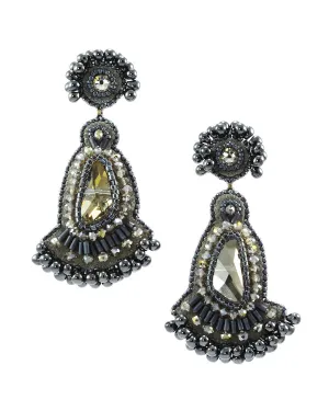 Gray statement dangle earrings
