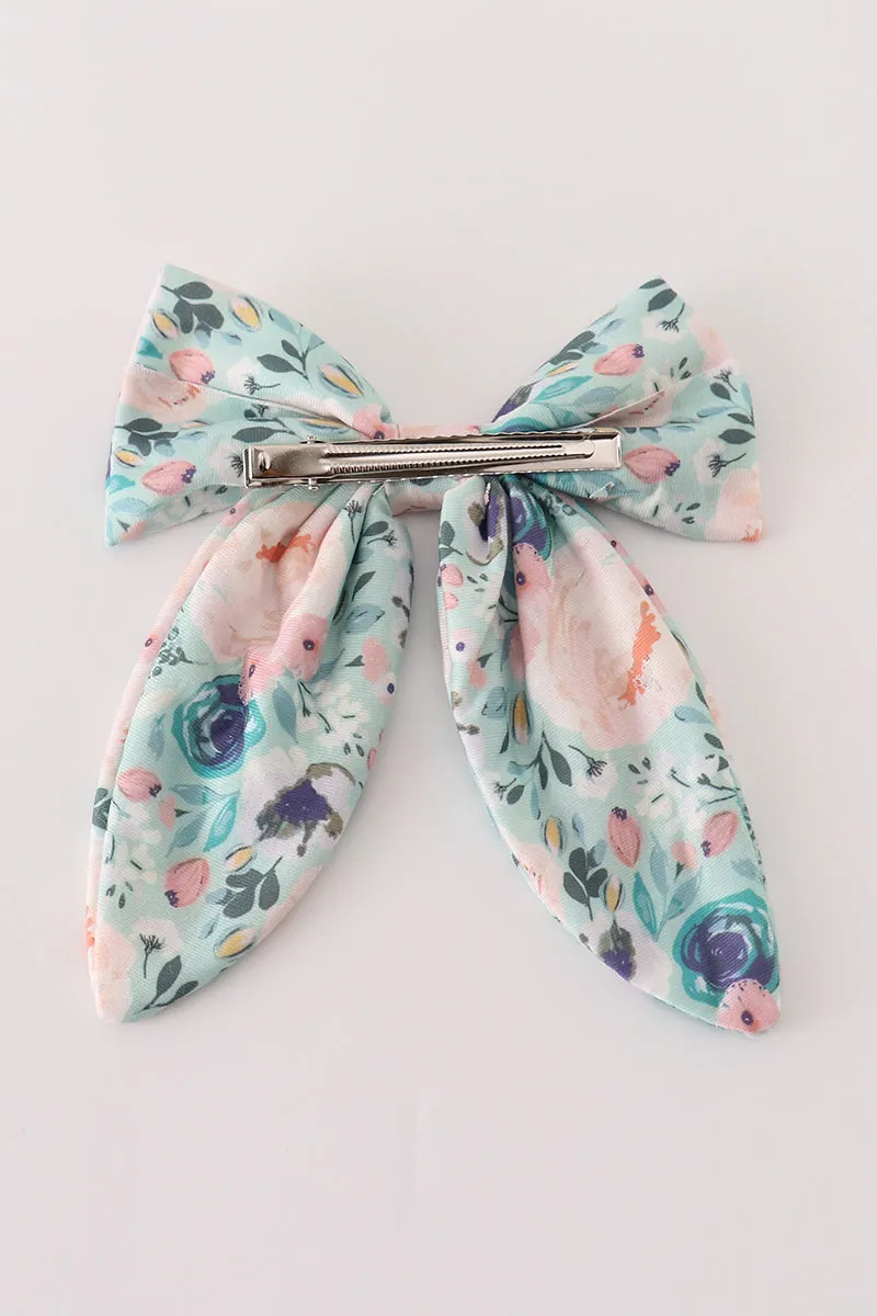 Green Garden Serenity Print Girl Sailor Bow