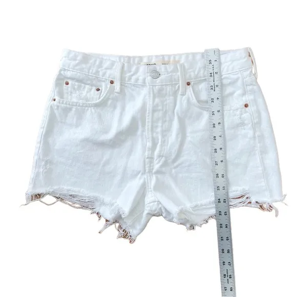 GRLFRND Helena High Rise Cut Off Short in Topanga (White) - EUC, 27