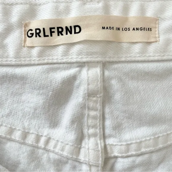GRLFRND Helena High Rise Cut Off Short in Topanga (White) - EUC, 27