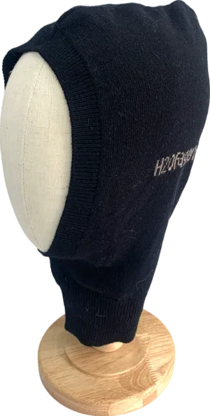 H2OFagerholt Black Jacquard Knitted Logo Ribbed Hem Balaclava One Size