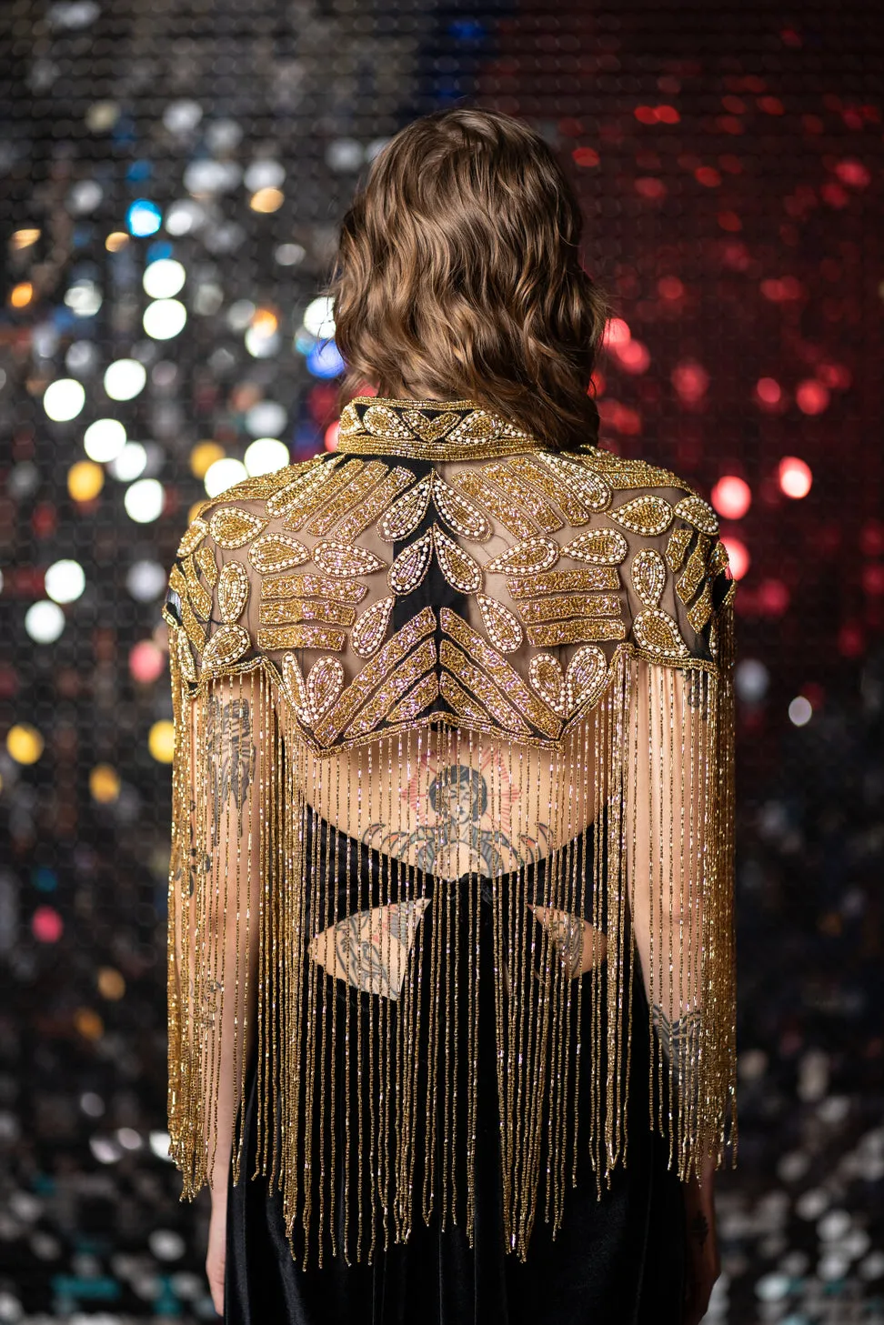 Hand beaded cape