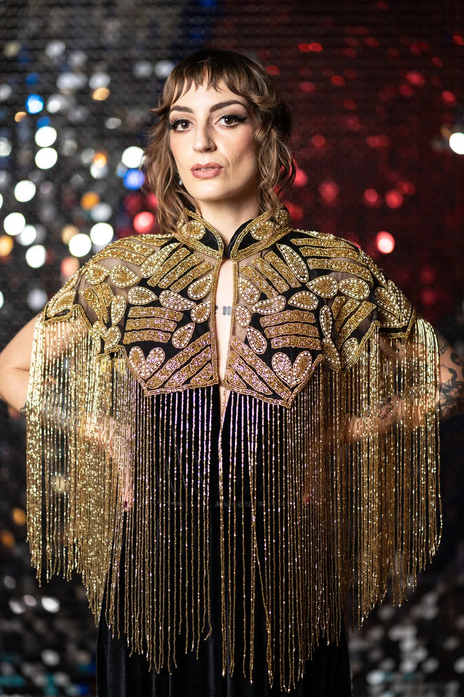 Hand beaded cape