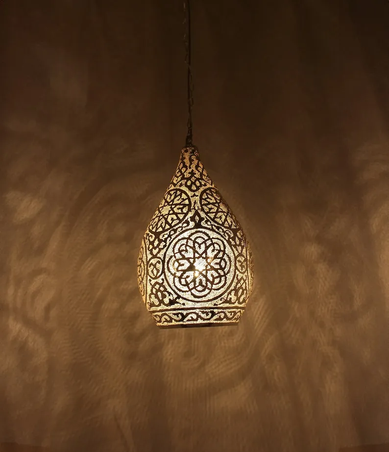 Handcrafted Moroccan Style Brass Pendant Light: Unique Handmade Hanging Lamp Your Home (Copy)