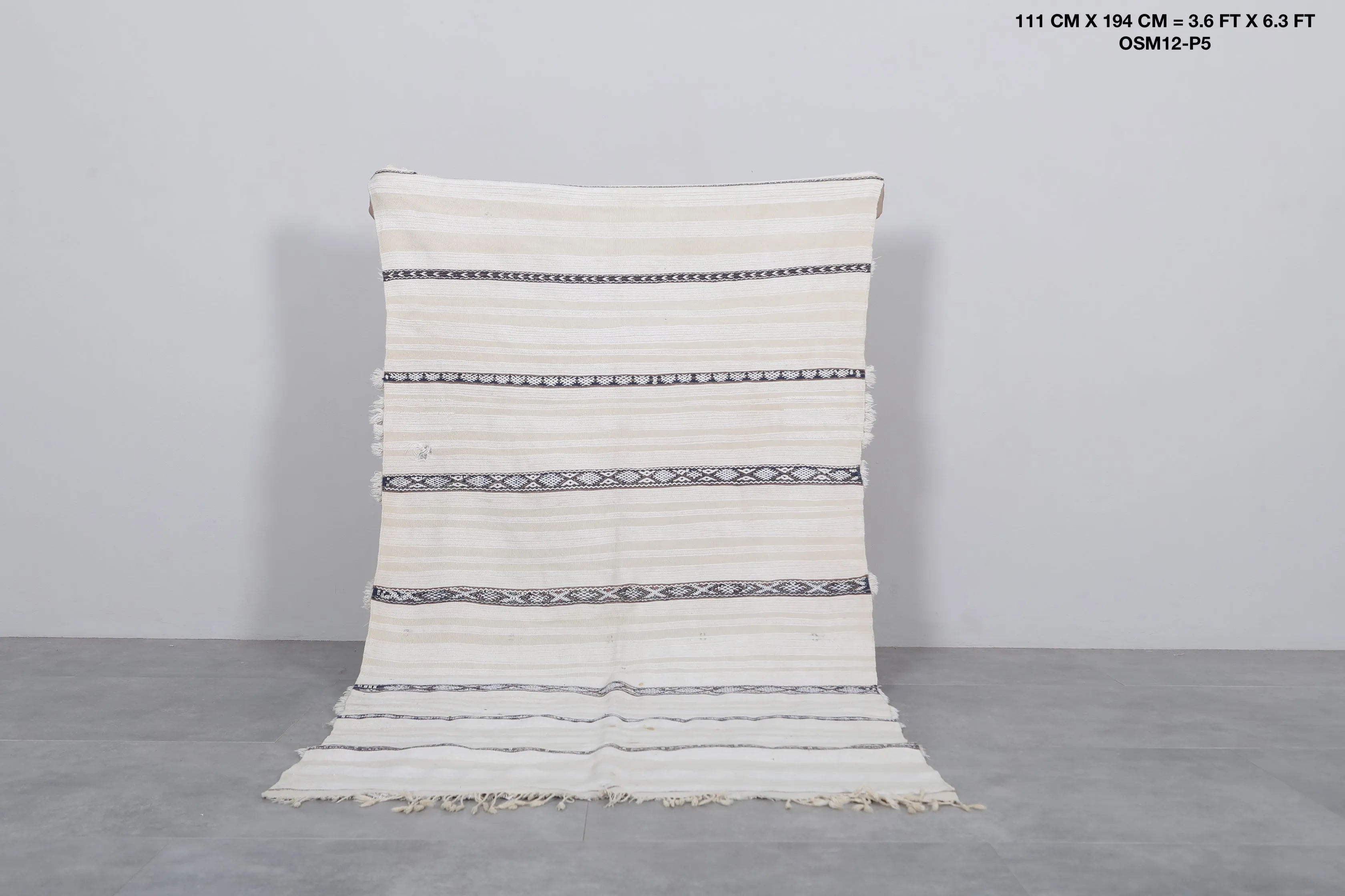 Handwoven Berber Tribal Rug - 3.6 FT X 6.3 FT