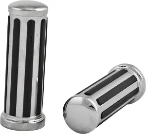 HardDrive 17-0513 Rail Style Grips with Smooth End Caps - Black Rubber