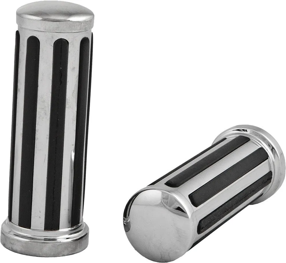 HardDrive 17-0513 Rail Style Grips with Smooth End Caps - Black Rubber