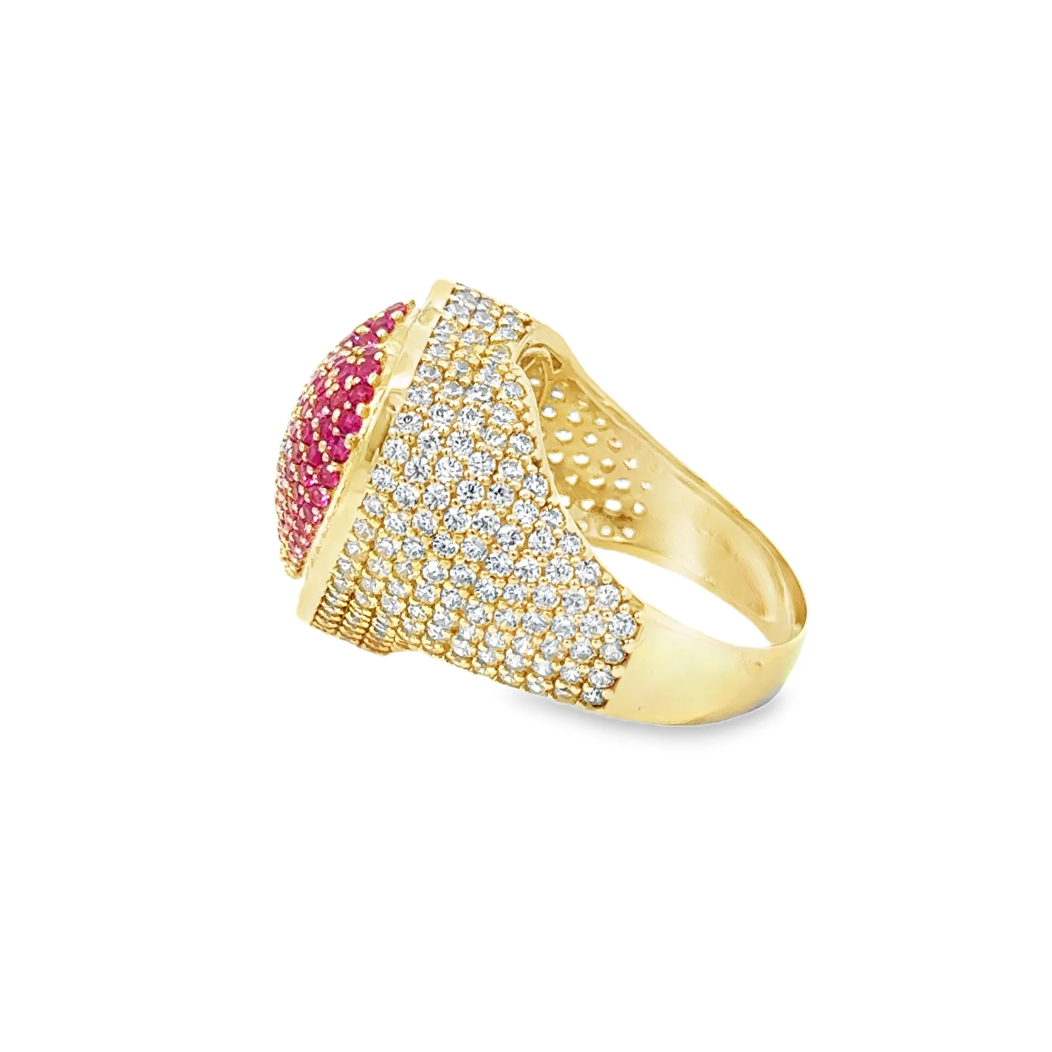 Heart-Shaped Pink Gemstone Ring 10k
