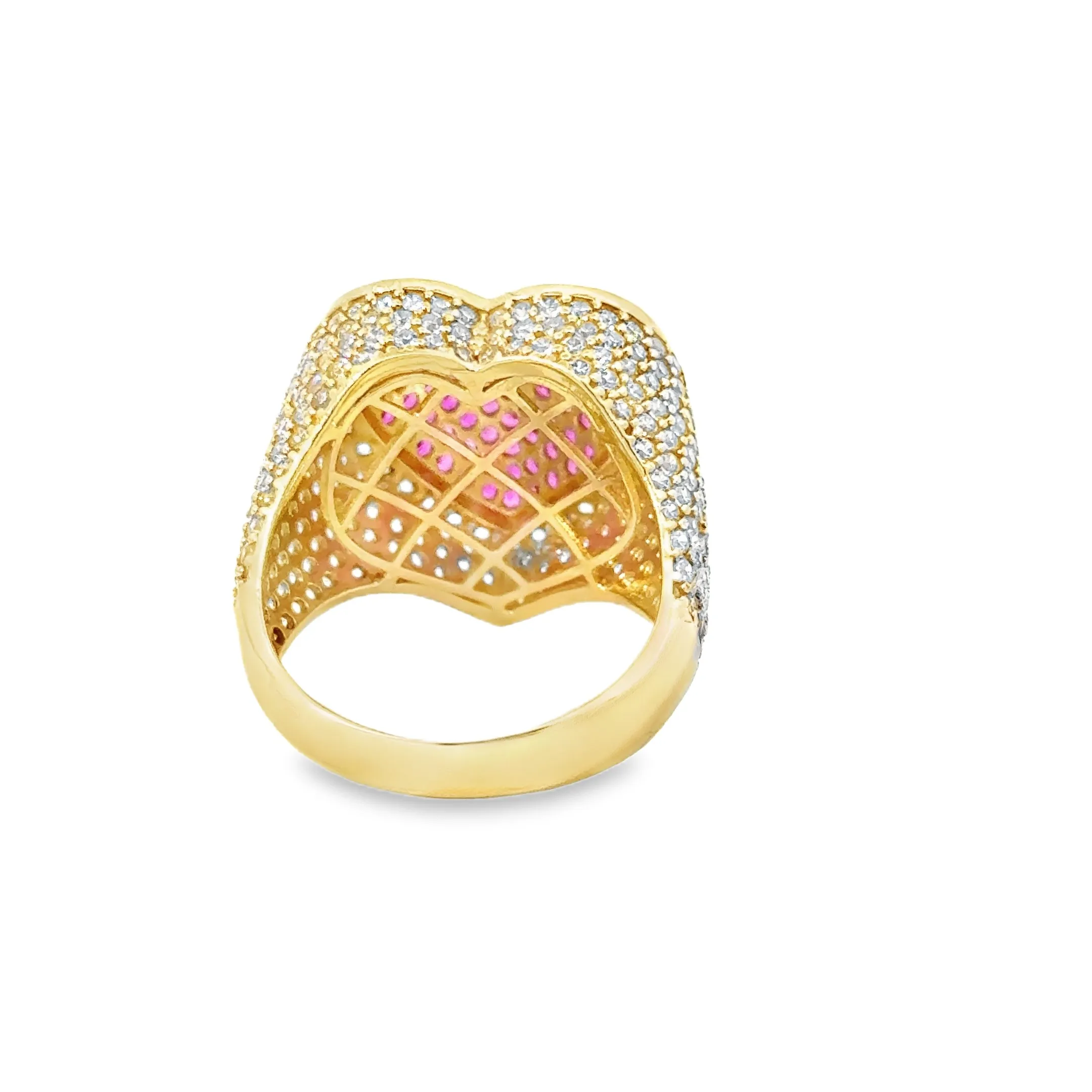 Heart-Shaped Pink Gemstone Ring 10k