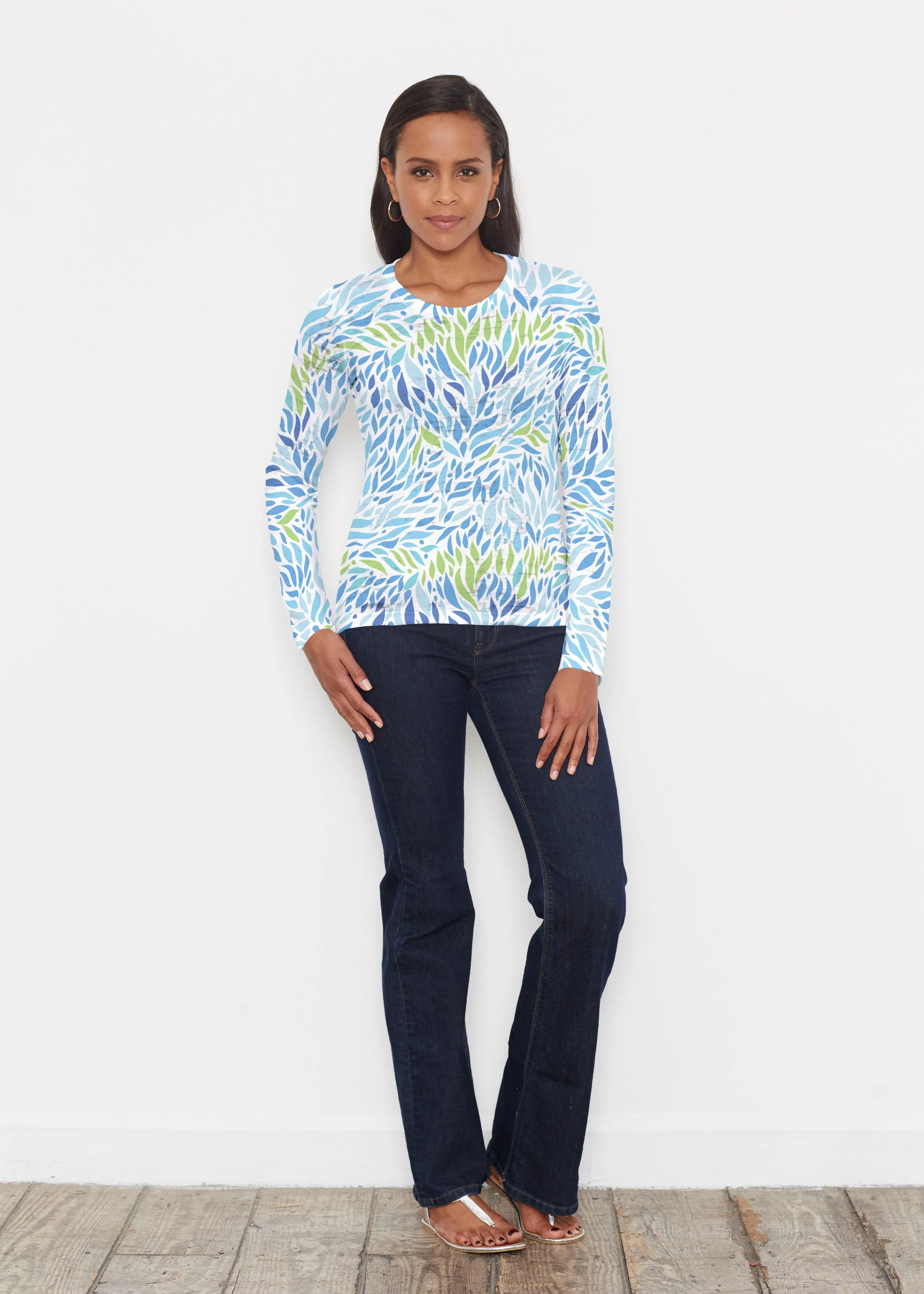 Hotsy Totsy Blue (8143) ~ Signature Long Sleeve Crew Shirt