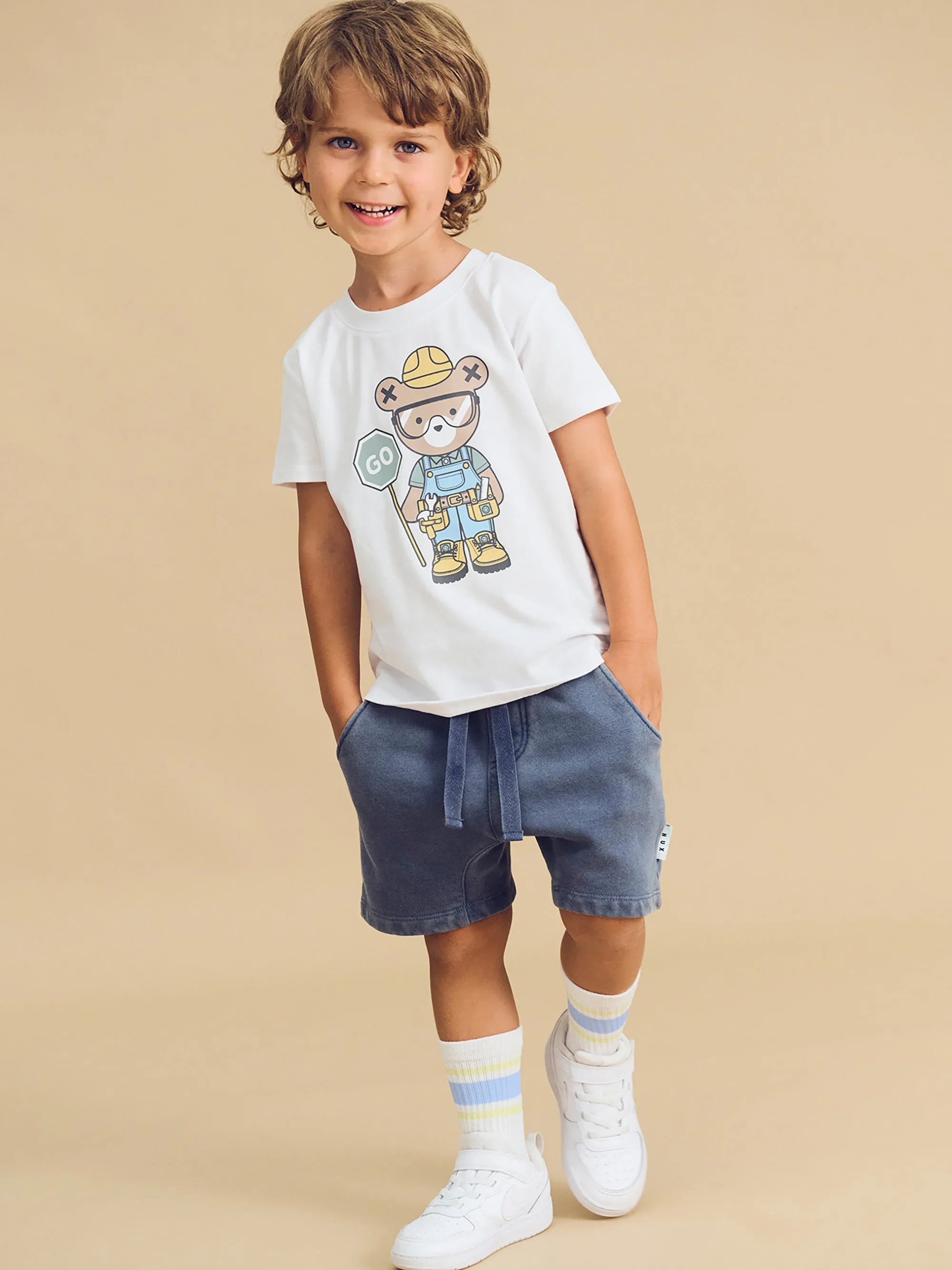 Huxbaby Slouch Short Washed Navy