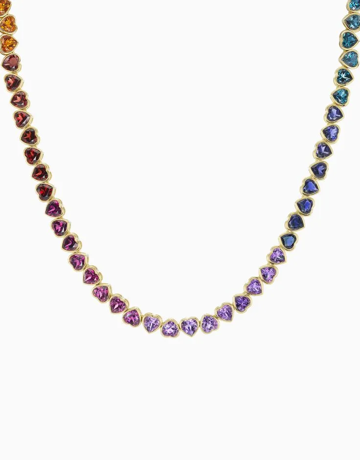 I Heart Rainbows Necklace (Semi-Precious)