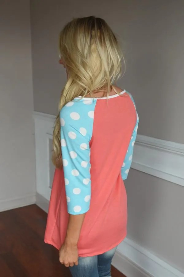 In the Groove Top ~ Coral