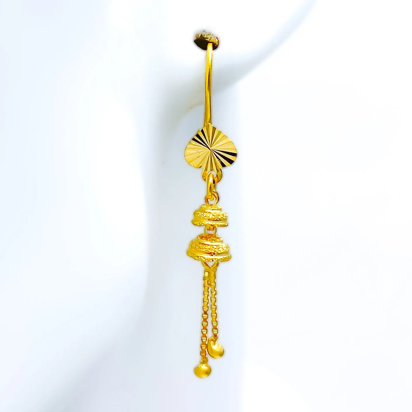 Intricate Dressy 22K Gold Hook Earrings