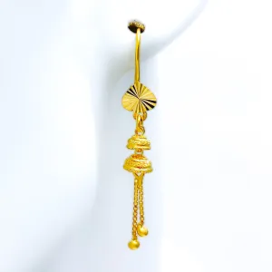 Intricate Dressy 22K Gold Hook Earrings