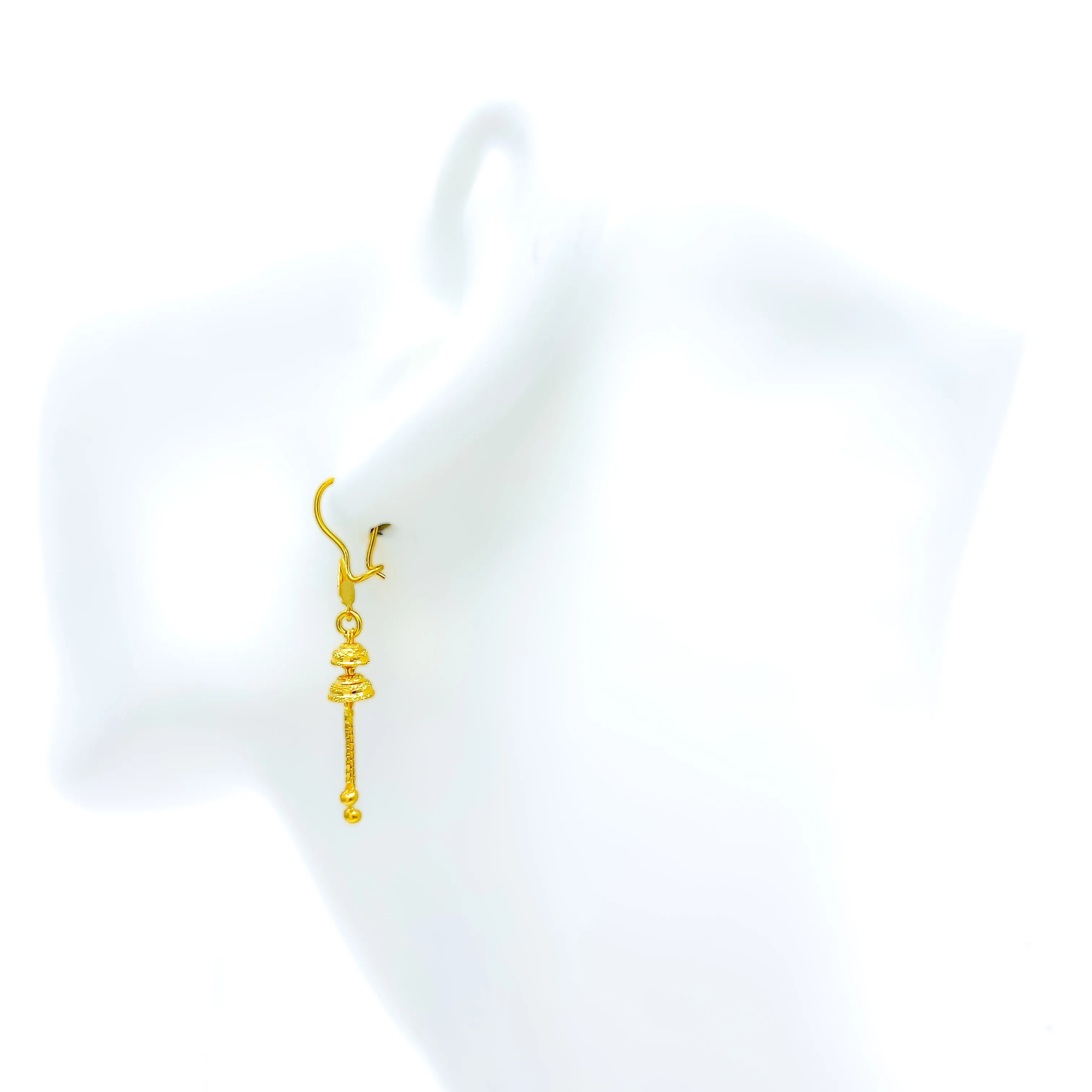 Intricate Dressy 22K Gold Hook Earrings
