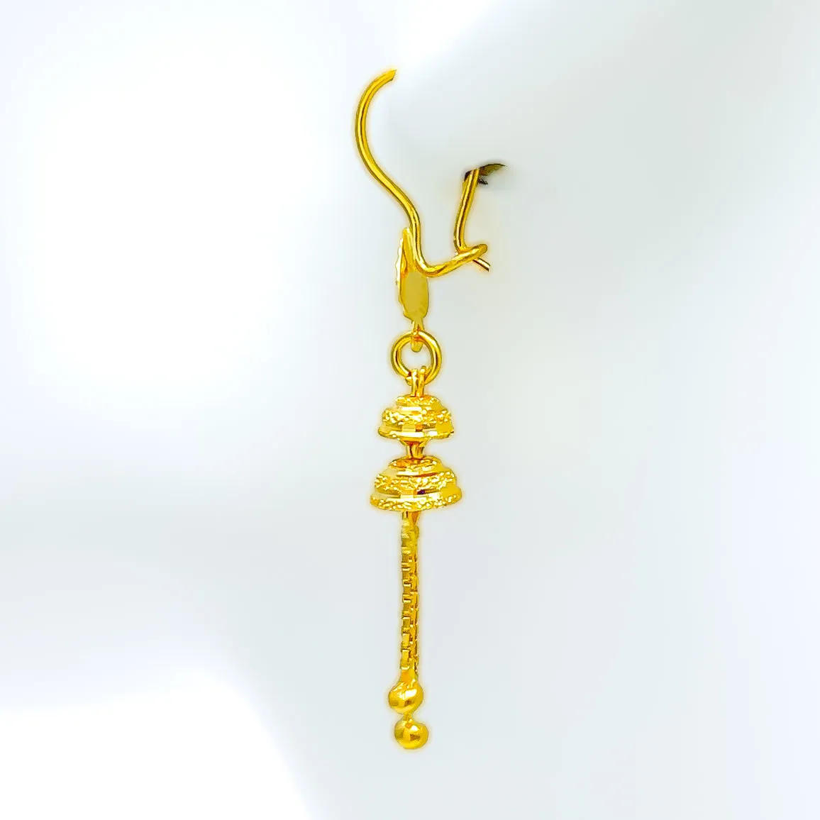 Intricate Dressy 22K Gold Hook Earrings
