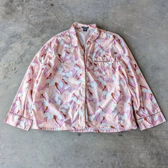 J. Crew Long Sleeve Cotton Poplin Pajama Set in Painted Floral size XXL