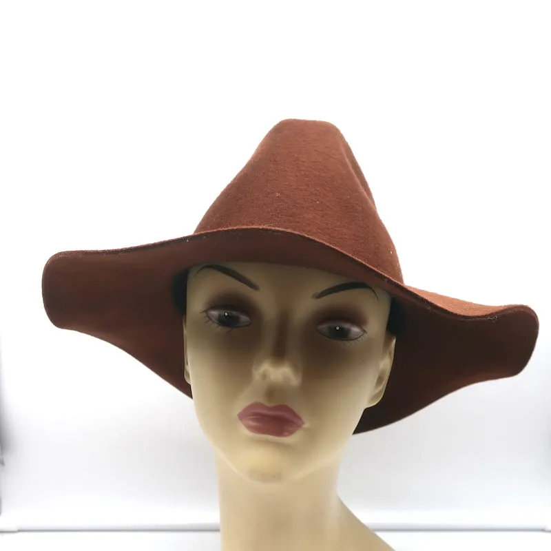 Janessa Leone Kit Fedora Oak Brown Wool Felt Size Small Packable Hat
