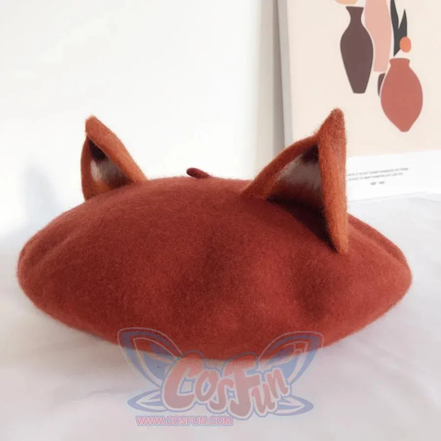 Japanese New Cute Fox Ear Caramel Woolen Beret Caps C00061