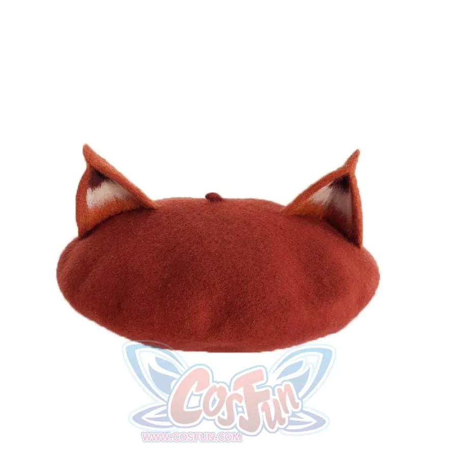 Japanese New Cute Fox Ear Caramel Woolen Beret Caps C00061