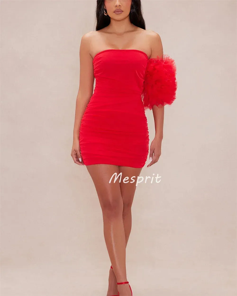 JazzHer Customized Exquisite Sexy Sizes Available Jersey Pleat Ruched Sheath One-shoulder Short Dresses Bespoke Occasion Dresses Modern (PRE-ORDER)