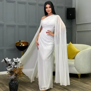JazzHer Customized Fashion Classic Chiffon Pleat Ruched Draped Straight Off-the-shoulder Long Dresses Bespoke Occasion Dresses Exquisite (PRE-ORDER)