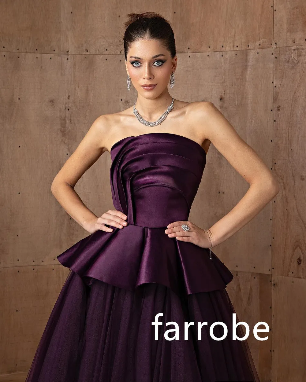 JazzHer Customized Fashion Net Pleat A-line Strapless Long Dresses Bespoke Occasion Dresses Classic Exquisite Modern Style Pastrol Chine (PRE-ORDER)