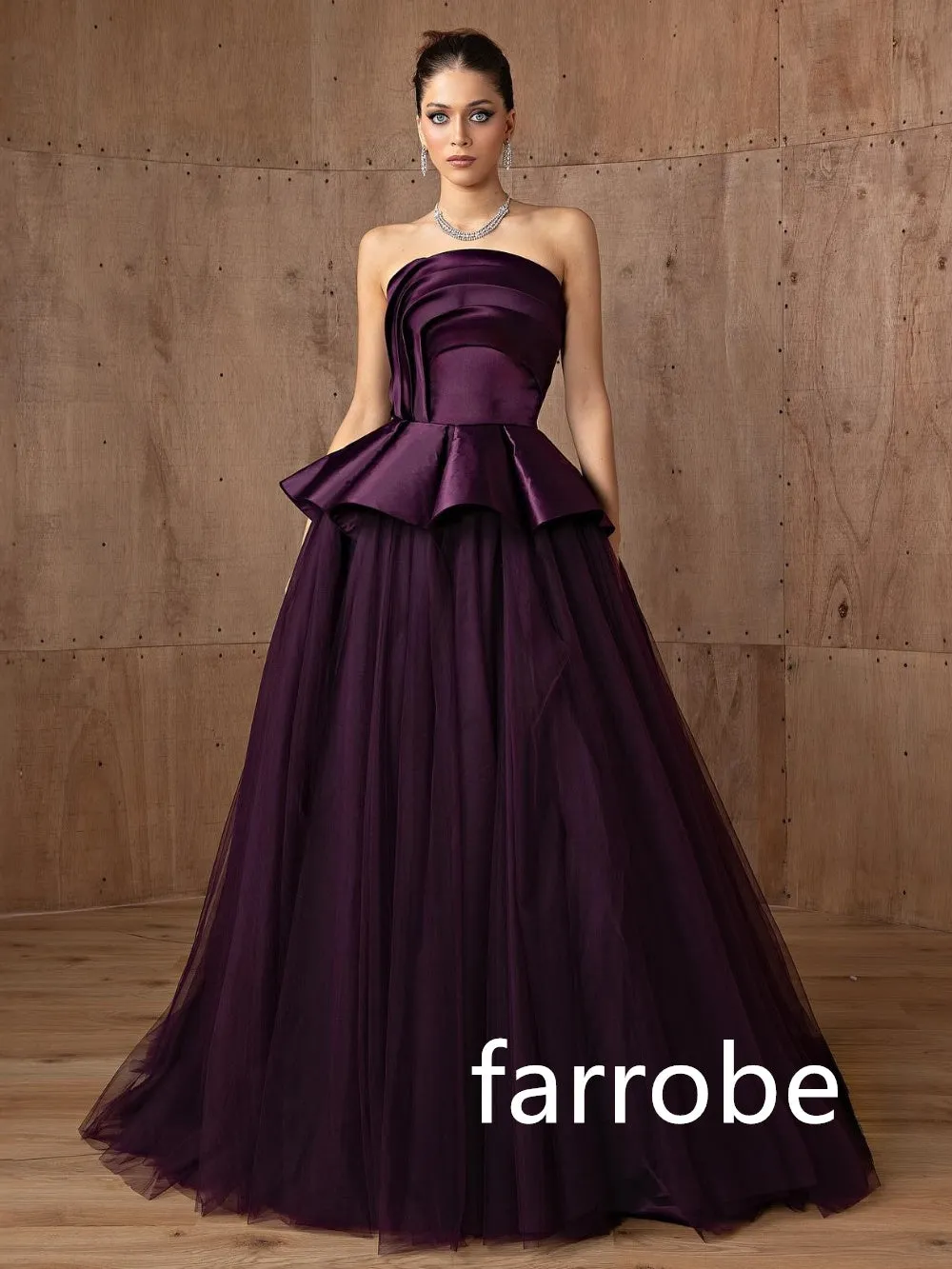 JazzHer Customized Fashion Net Pleat A-line Strapless Long Dresses Bespoke Occasion Dresses Classic Exquisite Modern Style Pastrol Chine (PRE-ORDER)