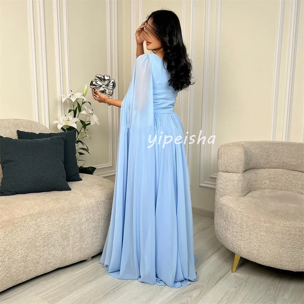 JazzHer Customized Sexy Exquisite Chiffon Pleat Ruched Draped A-line One-shoulder Long Dresses Bespoke Occasion Dresses Classic Formal (PRE-ORDER)