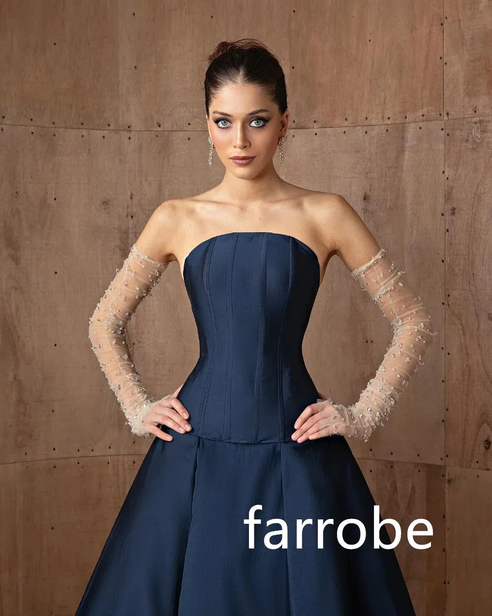 JazzHer Customized Sizes Available Jersey Pleat A-line Strapless Long Dresses Bespoke Occasion Dresses Classic Exquisite Modern Style Pa (PRE-ORDER)