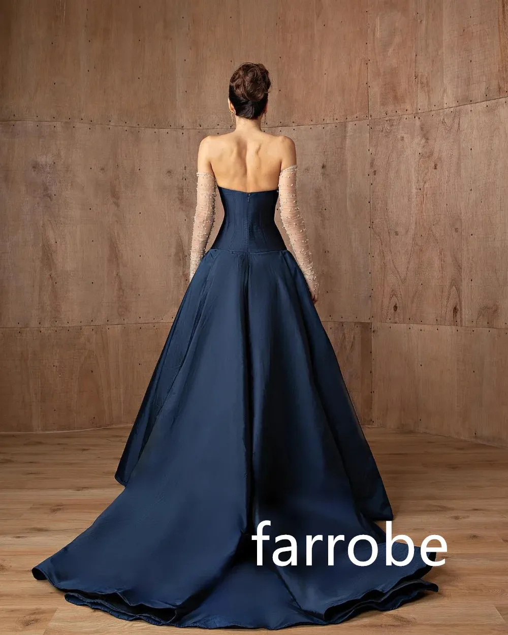 JazzHer Customized Sizes Available Jersey Pleat A-line Strapless Long Dresses Bespoke Occasion Dresses Classic Exquisite Modern Style Pa (PRE-ORDER)