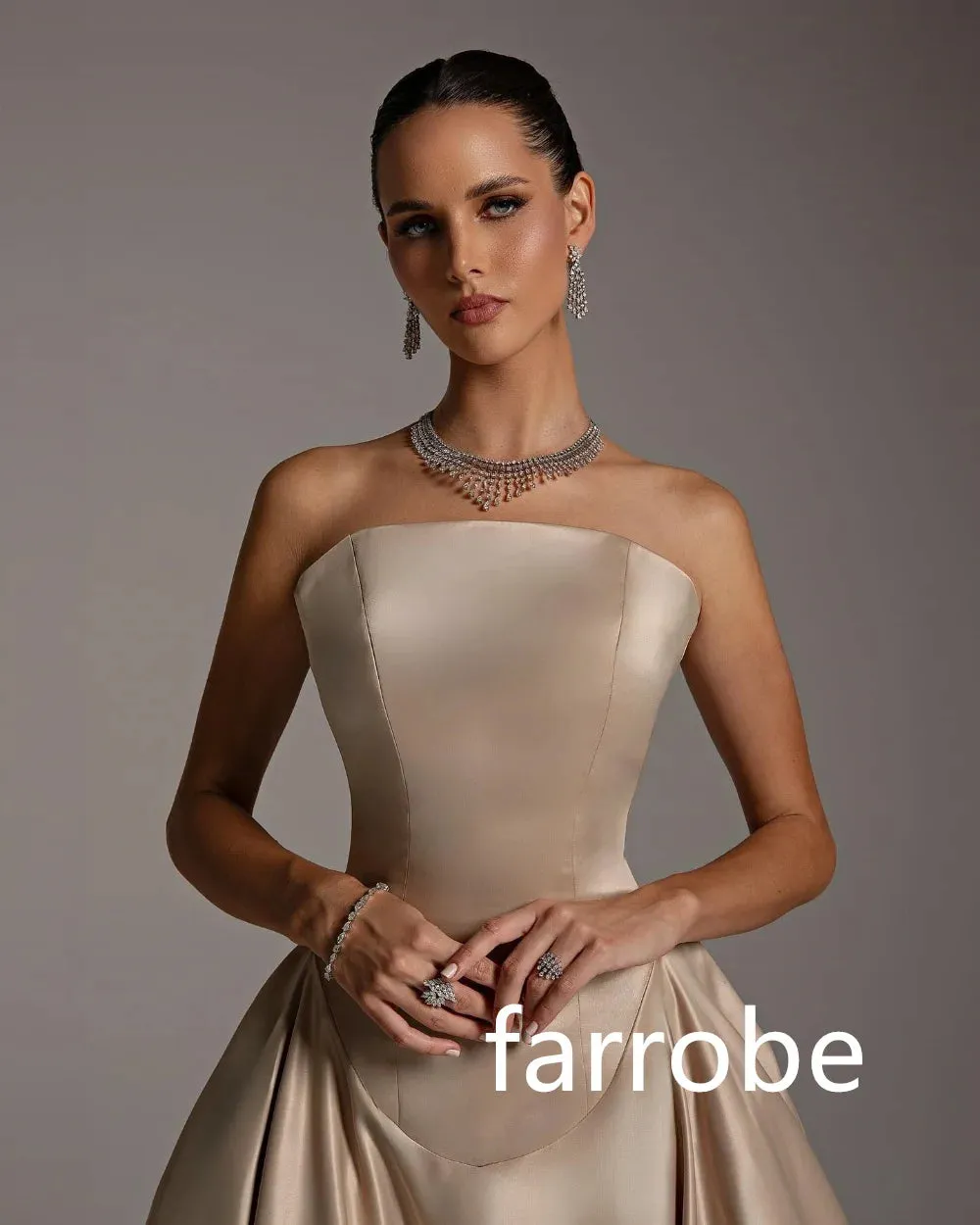 JazzHer Customized Sizes Available Pleat A-line Strapless Long Dresses Bespoke Occasion Dresses Classic Exquisite Modern Style Pastrol U (PRE-ORDER)
