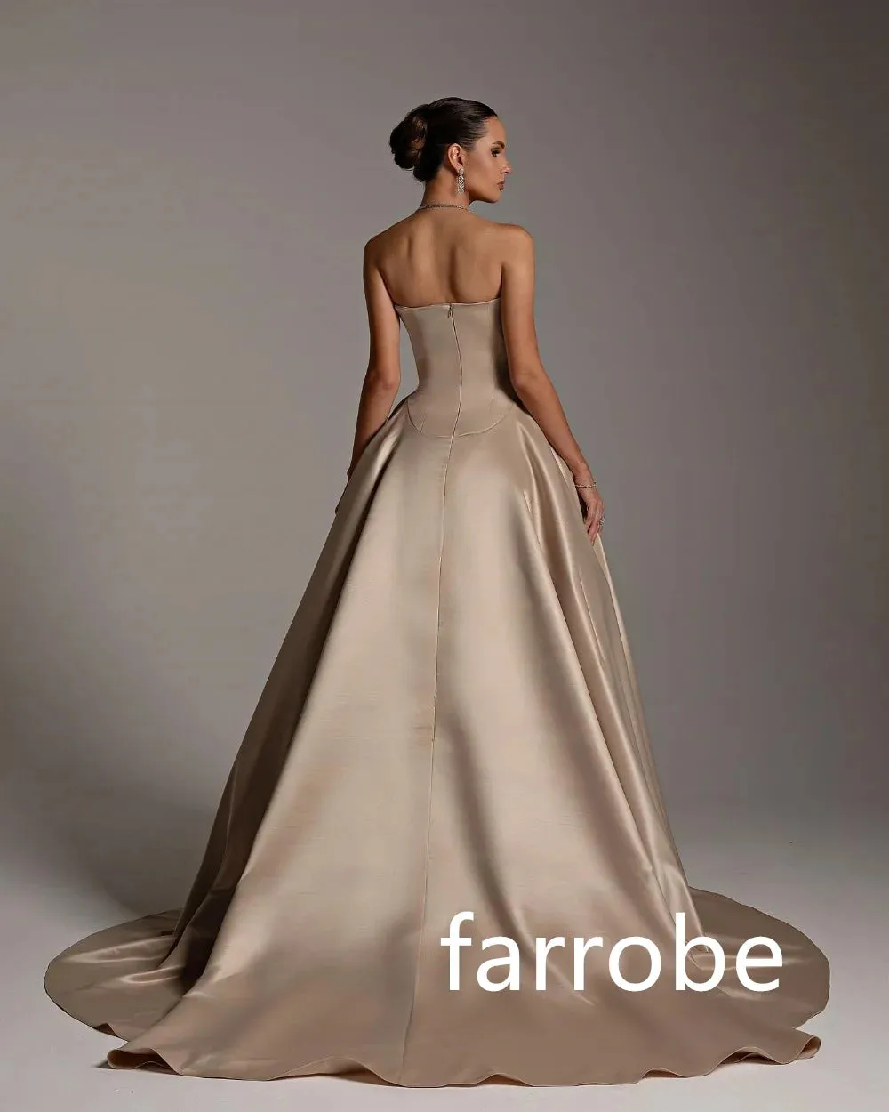 JazzHer Customized Sizes Available Pleat A-line Strapless Long Dresses Bespoke Occasion Dresses Classic Exquisite Modern Style Pastrol U (PRE-ORDER)