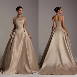 JazzHer Customized Sizes Available Pleat A-line Strapless Long Dresses Bespoke Occasion Dresses Classic Exquisite Modern Style Pastrol U (PRE-ORDER)