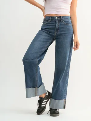 Just Black Vintage Dark Cuffed Wide Ankle
