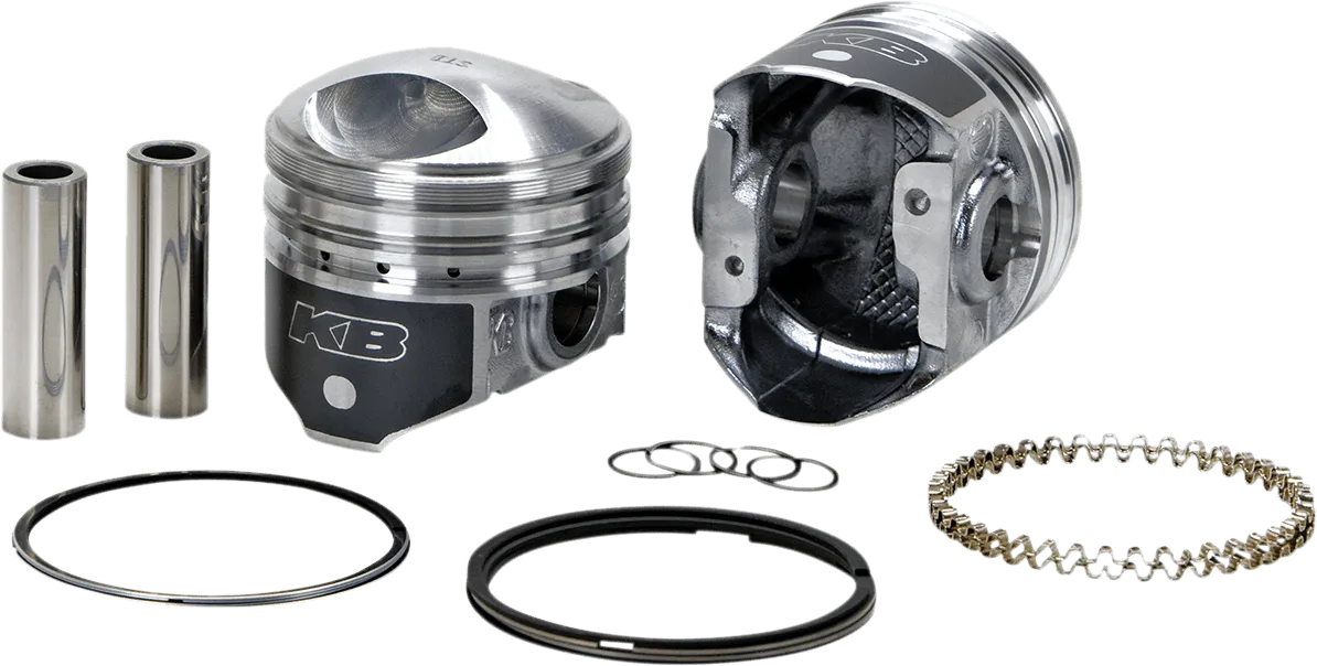 KB Performance KB258.005 Cast Piston Kit (80ci., Flat Top) - .005in. Oversize to 3.503in., 8.7:1 Compression